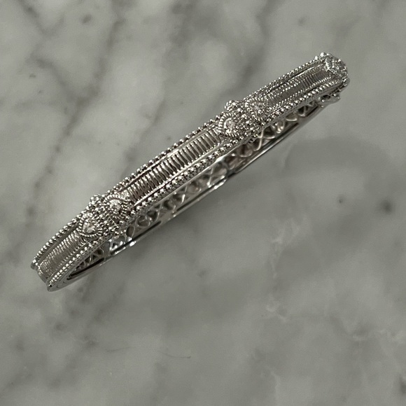 Judith Ripka Diamond Cuff and Diamond Hoops. Set. - Picture 3 of 16